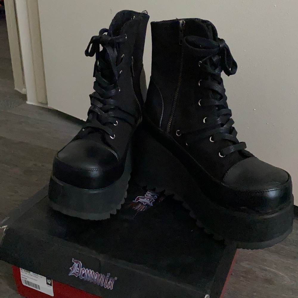 Women’s gothic style platform boots.